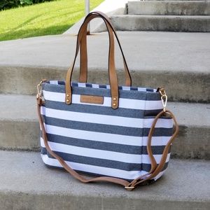 Small Blemish* Gray Stripe Canvas Tote Bag